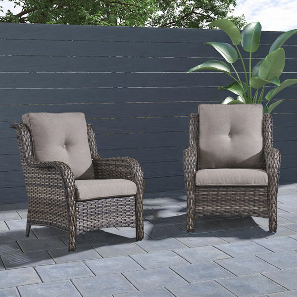 Gray wicker outdoor chairs hot sale